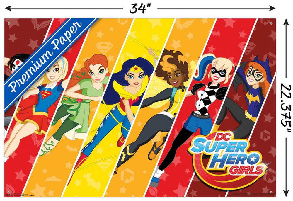 DC Comics TV - DC Superhero Girls - League Wall Poster with Push Pins, 22.375" x 34"