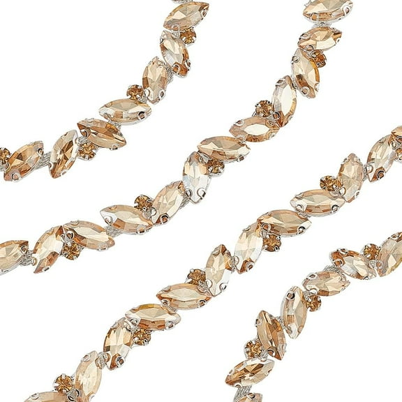 1 Yard Rhinestone Lace Trim Chain Bling Decoration Flexible Sewing Crafts Bridal Costume Embellishment Beaded Trim Rhinestone Cup Chains