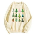 thumbnail image 3 of Christmas Tree Sweatshirts for Women 2025 Long Sleeve Crewneck Holiday Xmas Graphic Sweatshirt Pullover Tops, 3 of 5