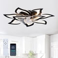 thumbnail image 2 of Modern Ceiling Fan with Lights Remote Control, 10 PCS Blades ,32" Black Ceiling Fan with Light, 6 Speeds 3 Light Color Low Profile Flush Mount Ceiling Fan for Kitchen Bedroom, 2 of 14