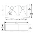 thumbnail image 2 of Miseno MNO163320F6040 33 in. Farmhouse Double Basin Stainless Steel Kitchen Sink with Apron Front & 60-40 Split, 2 of 7