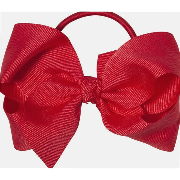 Large Grosgrain Bow Hair Tie O/S Red