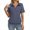 8# Navy, variant on Womens Polo Shirts Short Sleeve Banded Bottom Tops Business Casual Tops Collared V Neck Dressy Blouses Wine M
