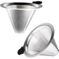 thumbnail image 1 of WWS-Pour Over Coffee Filter with Stand, Reusable Paperless Coffee Filter, Stainless Steel Cone Coffee Dripper for Chemex, Carafes and Coffee Makers, Double-Layer Mesh Design (3-4cups, 2pcs), 1 of 4