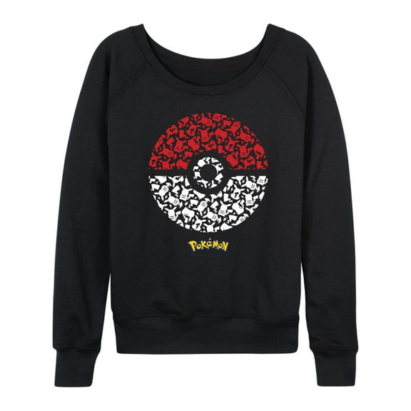 Pokémon - Pokeball Pikachu Pattern - Women's Lightweight French Terry Long Sleeve Shirt
