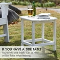 thumbnail image 6 of DAILYLIFE HDPE Plastic/Resin Outdoor Tea Table, Side Table for Your Adirondack Chair, Patio Deck Garden, Backyard & Lawn Furniture (White), 6 of 8