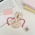 thumbnail image 1 of Sokhug Cute Bunny Ear Floral Drawstring Storage Bag, Portable Small Pouch for Accessories Easter Gift, 1 of 6