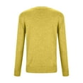 thumbnail image 4 of JIANJIA Sweaters For Women Fall Winter Knitted Solid Color Round Neck Long Sleeve Loose Casual Tops Pullover Sweater Holiday Wear,Yellow,XXXL, 4 of 7