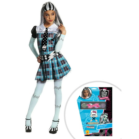 Monster High Frankie Stein Costume for Girls and Frankie Stein Monster High Makeup Kit