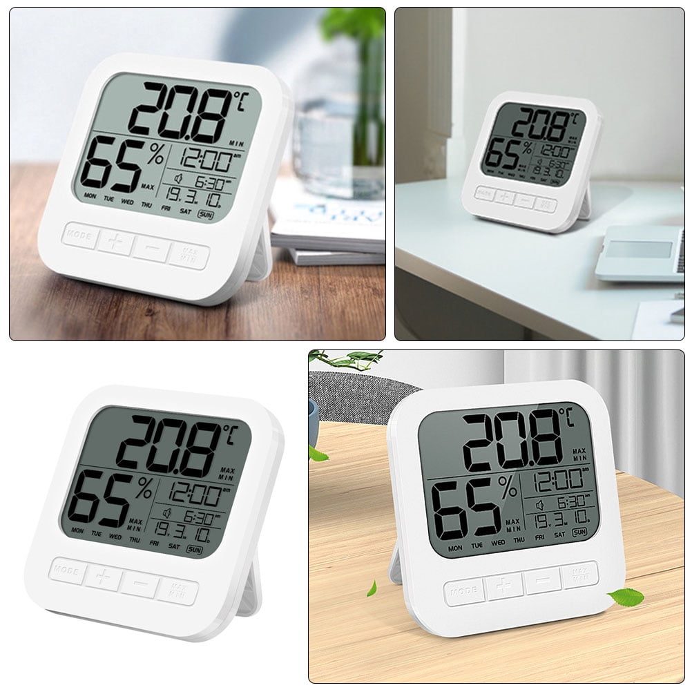 Pawsdot Indoor Hygrometer Digital Thermometer with Celsius Fahrenheit Display and Alarm Clock