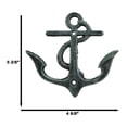 thumbnail image 2 of Pack of 2 Cast Iron Rustic Verdigris Sailor Ocean Ship Anchor Double Wall Hooks, 2 of 10