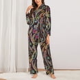 thumbnail image 2 of Lsque Watercolor Romantic Paisley Pattern Long Sleeve Pajama Set for Women - Soft 2-Piece Sleepwear and Loungewear Set with Pockets, Comfy Nightwear-XX-Large, 2 of 7