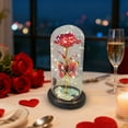 thumbnail image 4 of JWshufel LED Rose Night Light Preserved Flower Butterfly Ornament with Foil Accents and Decorative Base Romantic Table Lamp for Bedroom Desk Window Sill Valentine Gift Red 8.7x4.3x3.5in, 4 of 6