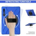 thumbnail image 4 of Dteck Case for Samsung Galaxy Tab S8 Ultra 14.6-inch,Heavy Duty Armor Rugged Case Shockproof Rubber 3-Layer Protection Kickstand Hand Strap for Galaxy Tab S8 Ultra 14.6" X900 X906,Blue, 4 of 9
