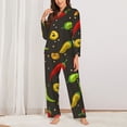 thumbnail image 3 of Wukai Chili2 Print Women's Pajama Set - Soft Long Sleeve Sleepwear for Comfort and Style-, 3 of 9
