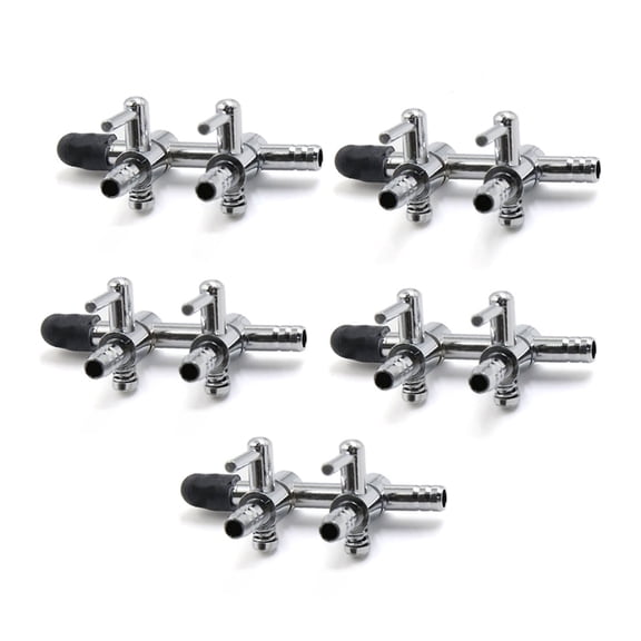 5Pcs Stainless Steel 2 Way Air Flow Splitter Pump Lever Valve for Aquarium