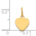 thumbnail image 2 of 14K Yellow Gold Plain .009 Gauge Engravable Heart Disc Charm, 2 of 2