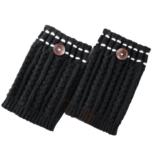 Bewildely Puños para botas, fácil de combinar, estirable, moldeador de moda, manga de pantorrilla, calentador de piernas cómodo, calcetín grueso Suministros térmicos Negro Bewildely HA059254-01