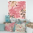 thumbnail image 3 of Designart 'Rough Brush Strokes Pink Colored Monstera I' Tropical Framed Art Print, 3 of 4