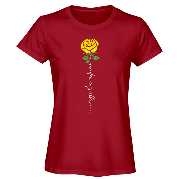 Playera de Mujer 1 Pza con Estampado Rosa con Frase "Madre Orgullosa" | 10 de Mayo Día de las Madres | Prenda entallada y Tela delgada fabricada con 100% Algodón