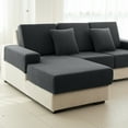 thumbnail image 4 of Sanmadrola Waterproof Couch Cushion Cover for Sectional Sofa,Slipcover Stain Resistant High Elasticity Wear-Resistant Striped Sofa Cover, Dark Grey 3 Piece Set for Furniture, Children, Pets, 4 of 8