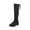 Black, variant on WREESH Girls' Suede Knee-High Boots with Zip-Up: New Fall/Winter Mid Size High Top Princess Over-Knee Cotton Boots Brown