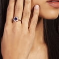 thumbnail image 2 of 18k Rose Gold Plated Blue Flower Fashion Ring, 2 of 3