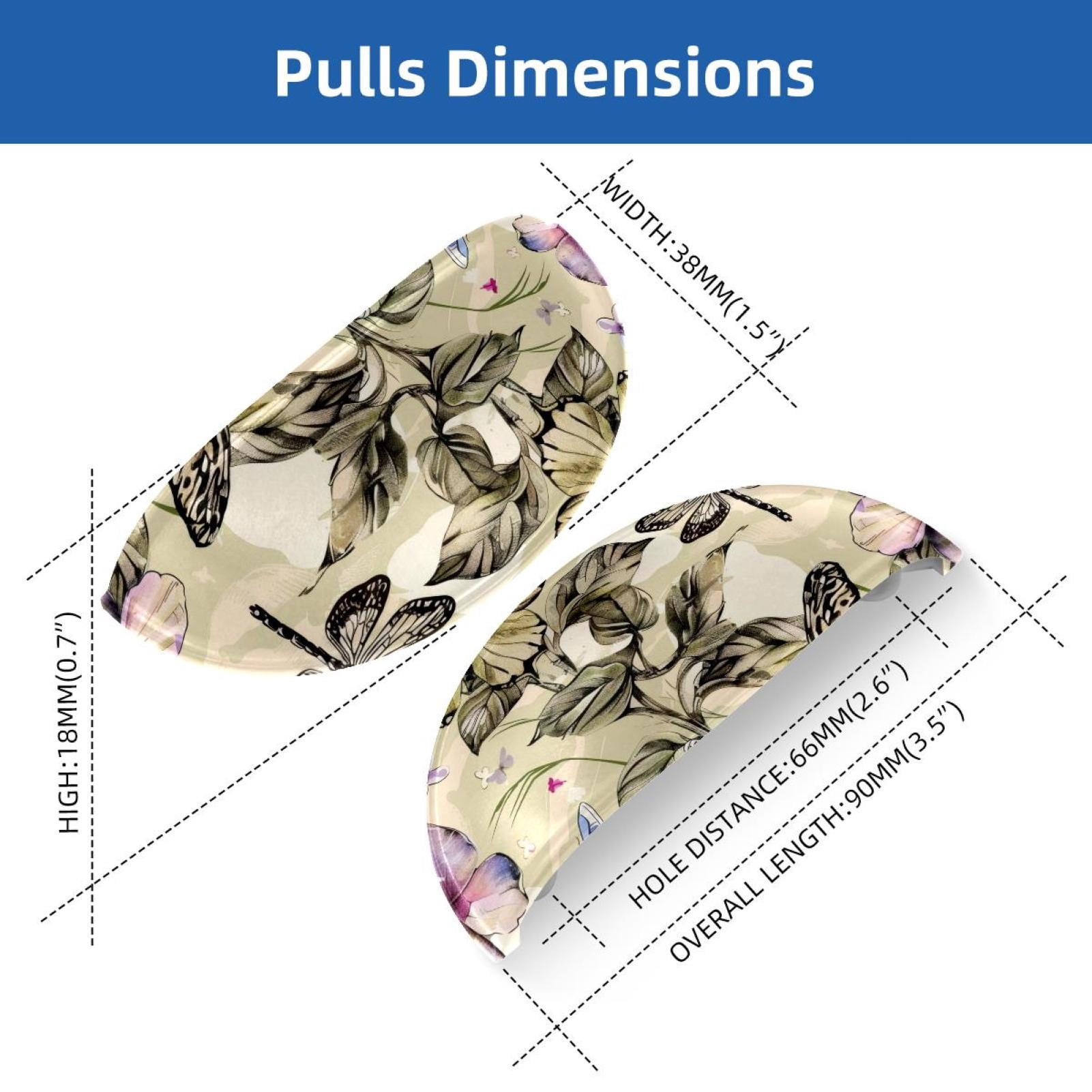 PhooArto 6 Pcs Cup Drawer Pulls, Flower Butterfly Pattern Shell Shape Handles Cabinet Knobs for Dresser Cupboard Closet Wardrobe with Screws