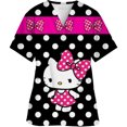 thumbnail image 1 of Uniforme d'Infirmière Kawaii, Hauts de Blouses Médicales pour Femmes, Imprimé Hello Kitty, Manches Courtes, Poches, 1 of 7