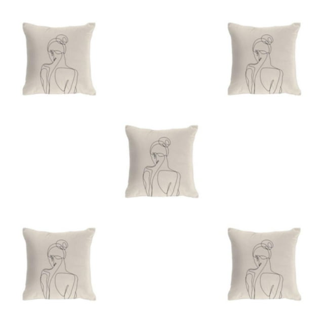 Transemion Throw Pillows Cover Soft And Durable For Home Decoration Easy To Clean Polyester Cushion Cover Pillow Cover Fit W0134-1 5Set
