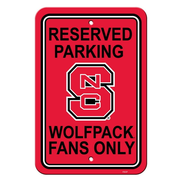 North Carolina State Wolfpack 12" X 18" Plastic Parking Sign