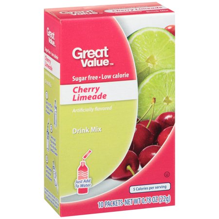 Great Value Cherry Limeade Drink Mix, 10 Ct