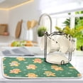 thumbnail image 5 of Dish Drying Mat Microfiber Kitchen Pad Large Counter Absorbent Dish Mats Drainer Rack 16"x18" Gingerbread Christmas Theme Pattern, 5 of 7