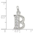 thumbnail image 2 of 925 Sterling Silver Cubic Zircone Cz Dainty Letter B Initiale Nom Monogramme Collier Pendentif Pendentif, 2 of 6