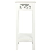 eHemco Plant Decorating Stand End Table Side Table with Storage Shelf, 10 by 10 by 23.7 Inches, White