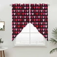 thumbnail image 4 of Valentine's Day Kitchen Window Curtains, Swag Curtains Valance for Bedroom Living Room Bathroom, Love Heart Modern Abstract Art Romantic Rod Pocket Window Curtain Block Drapes 2 Panels 36"x36", 4 of 5