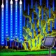 thumbnail image 2 of Thrisdar - Luz navideña con energía solar para exteriores, lluvia de meteoritos, 8 tubos, cadena de luces con carámbanos para árbol de Navidad, 2 of 5
