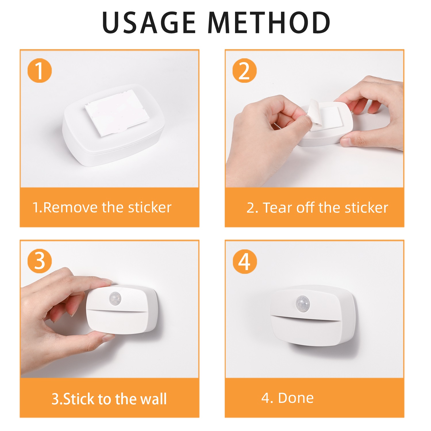 ZISUYU Motion Sensor LED Night Lights, 2-Pack, Warm White photo 2