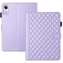 For Xiaomi Redmi Pad SE 11 inch Released 2023 Case, Rhombus Pattern Multiple Viewing Angles Stand Slim Folio Cover (Purple)