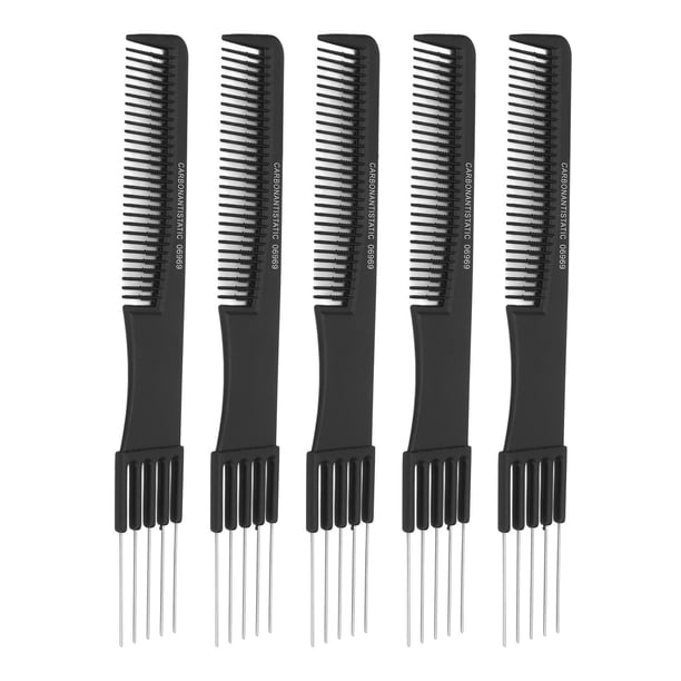 Peines Para Burlas De Elevación De Carbono, Peines Para Burlas De Salón, 10 Piezas Profesionales De 5 Pines Con Punta De Metal Para Salones
