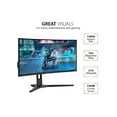 thumbnail image 3 of ViewSonic 34 Inch Ultrawide Curved Gaming Monitor, 1440p, 1ms, 180Hz, AMD FreeSync Premium, Eye Care, HDMI, Display Port, 3 of 7