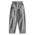 thumbnail image 4 of Casual Knit Joggers Straight Leg Loose Fit Drawstring Trousers With Jacquard Pattern For And Comfort/Grey/XL, 4 of 4