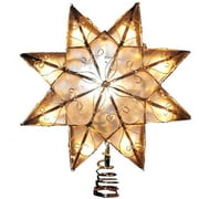 Kurt Adler Indoor 10-Light 8-Point Capiz Star Treetop with Arabesque Decoration