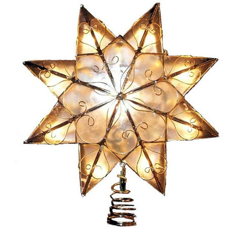 UPC 086131128271 product image for Kurt Adler Indoor 10-Light 8-Point Capiz Star Treetop with Arabesque Decoration | upcitemdb.com