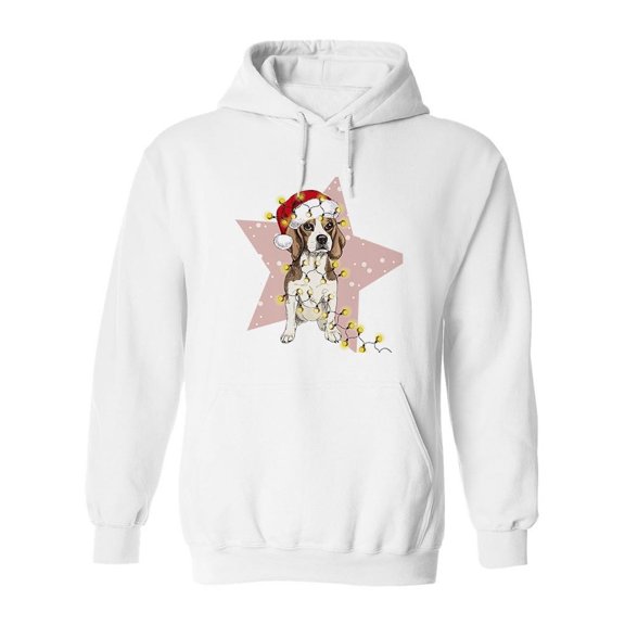 Christmas Beagle Dog Design Hoodie Men -Image by Shutterstock, Male 4X-Large