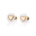 thumbnail image 5 of Aretes de oro 14k GIALLO Broquel GIALLO COLLECTION Latido de corazón de oro amarillo con madre perla, 5 of 5