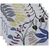 Simply Daisy 18" x 14" Botanical Floral Print Placemats, Set of 4