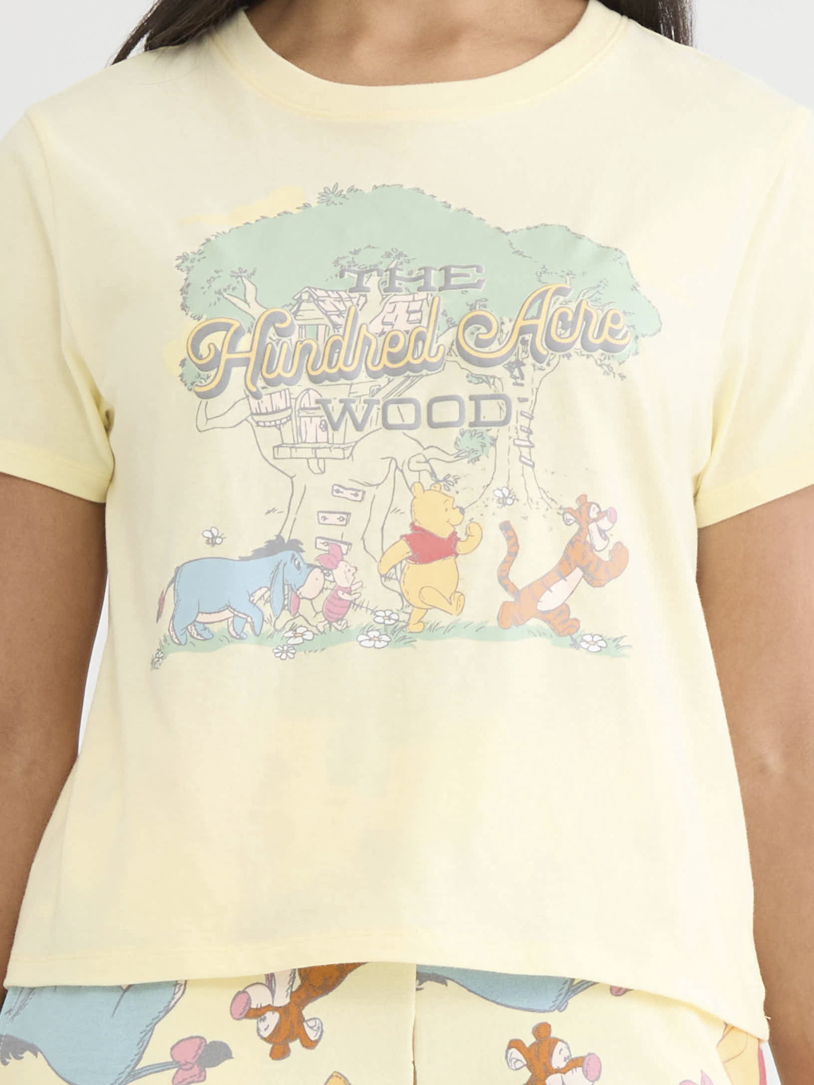 Winnie Pooh and Friends Women's Graphic Tee and Shorts Set, 2-Piece, Sizes XXS-XXL