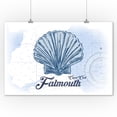 thumbnail image 2 of Falmouth, Cape Cod, Massachusetts, Scallop Shell, Blue, Coastal Icon (9x12 Wall Art Print, Home Decor), 2 of 3