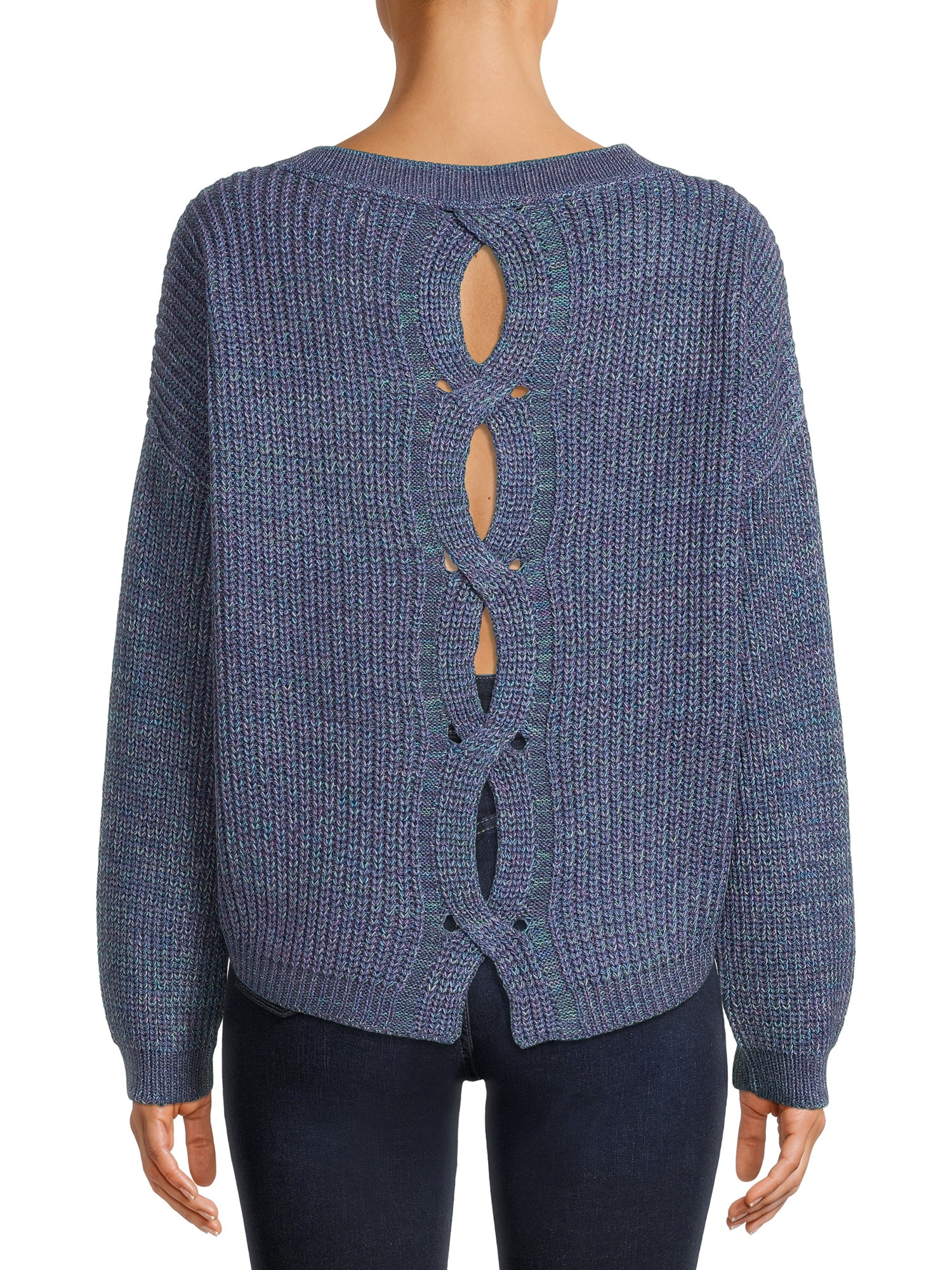 Sweater with Cable Knit Back 